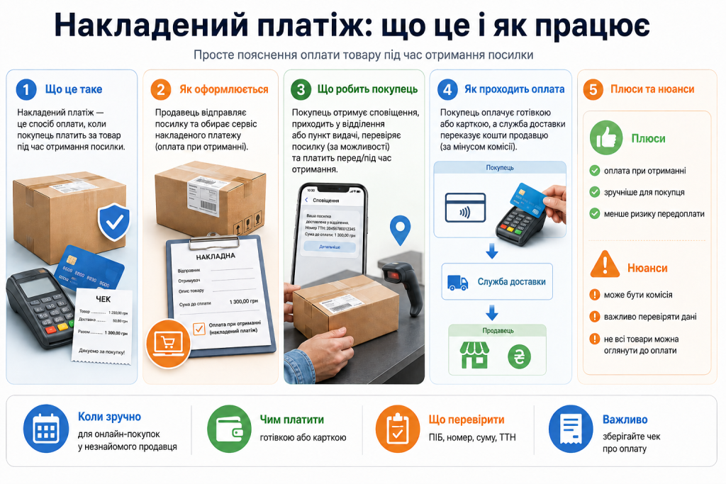 Як працює накладений платіж при отриманні посилки, способи оплати, переваги та особливості послуги