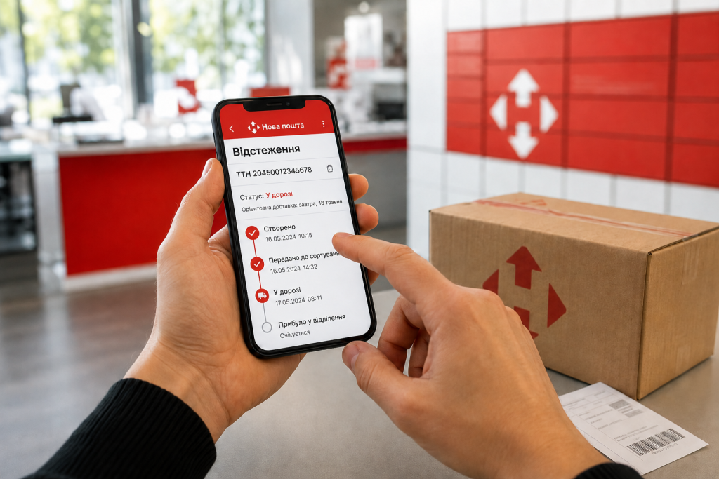 Відстеження посилки Нової пошти за ТТН на смартфоні з перевіркою поточного статусу відправлення